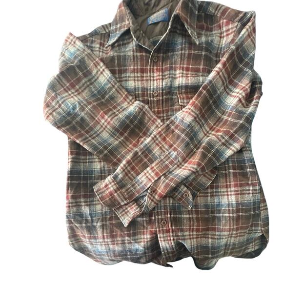 Vintage 1960s Pendleton Wool Plaid Shirt Jacket – Lined– Size 15 ½ – Made in USA - Picture 1 of 9